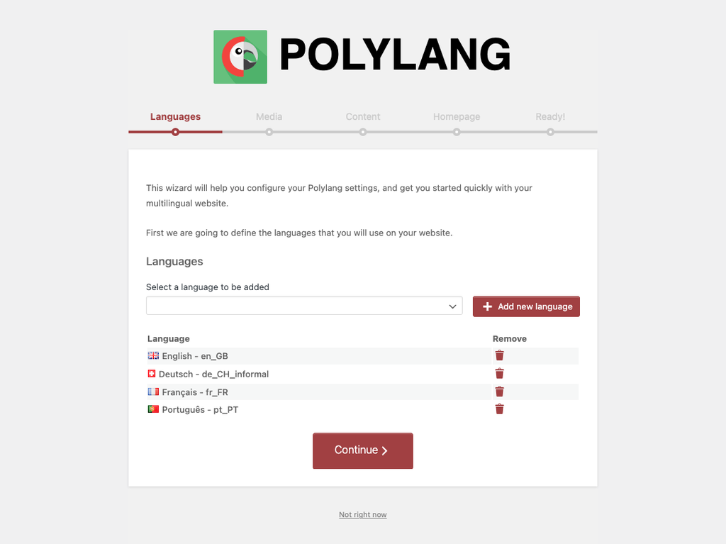 Polylangセットアップウィザード