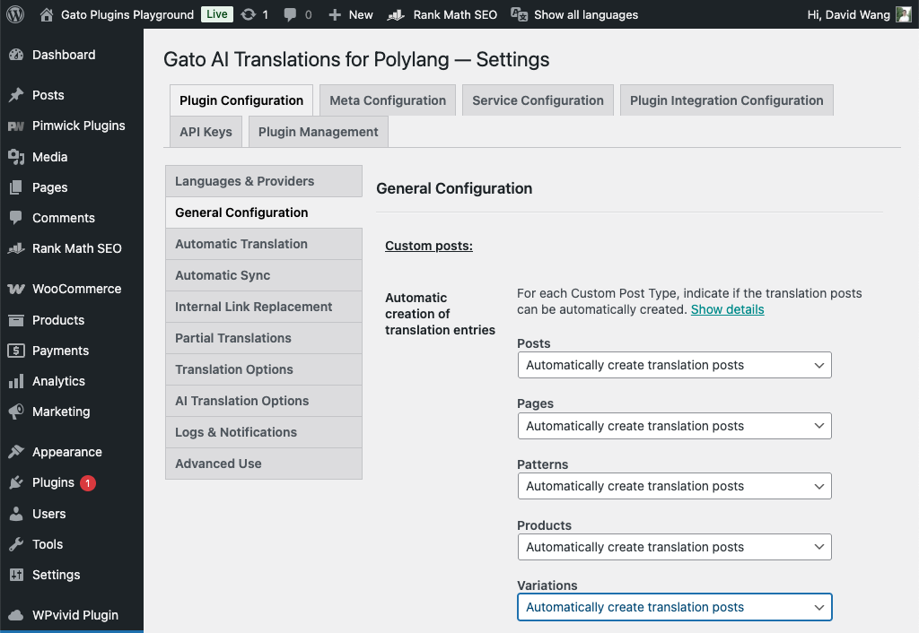Gato AI Translations for PolylangでWooCommerce商品を自動翻訳する